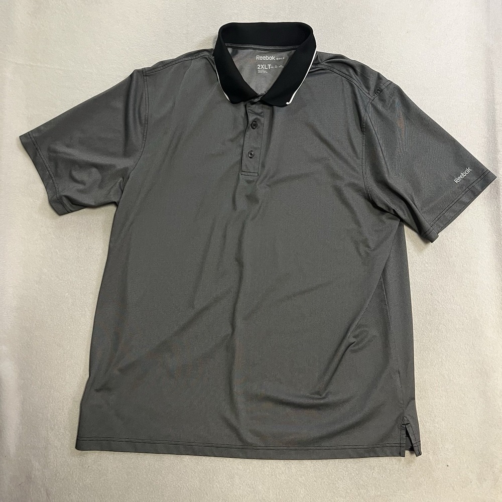 Reebok Performance Golf Polo Shirt Men's Size 2XLT Gray Short Sleeve